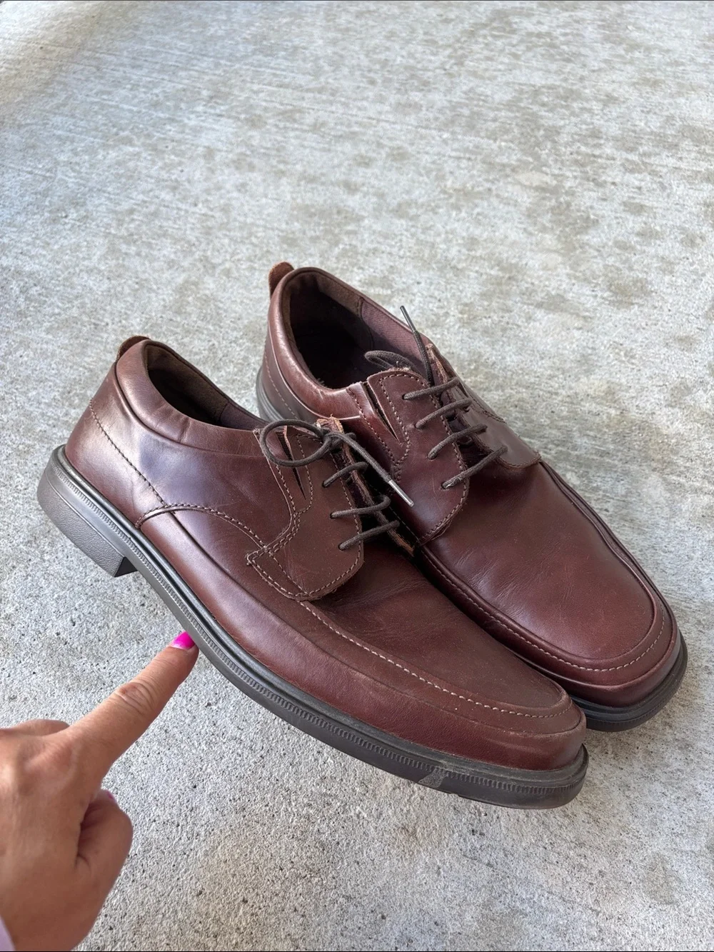 Hush Puppies Men's Dark Brown Leather Lace-Up Derby